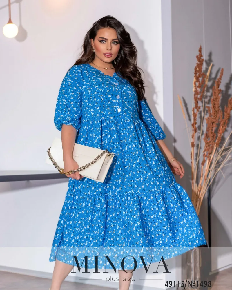 Платье 1498-голубой Minova