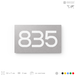 Номер на дверь 835, табличка на дверь для офиса, квартиры, кабинета, аудитории, склада, серая 120х70 мм, Айдентика Технолоджи