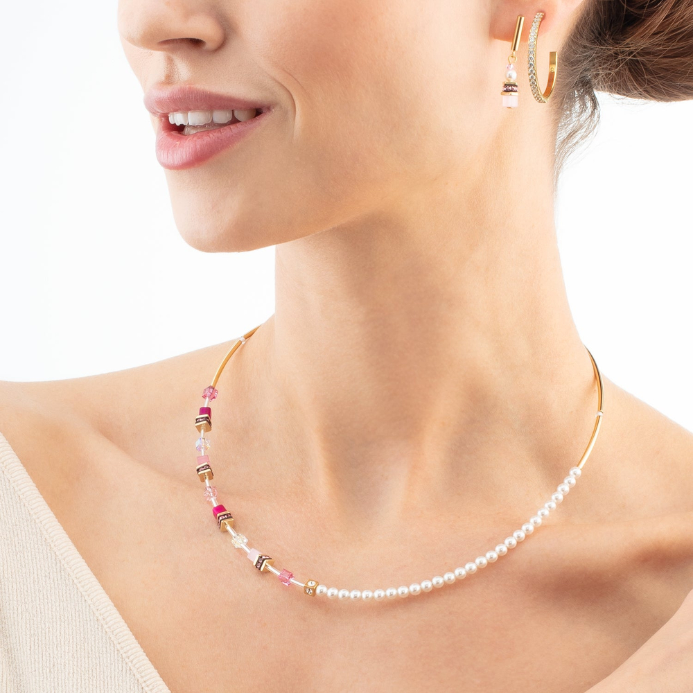 Серьги Coeur de Lion Hoop Crystal-Gold 30мм 0147/23-1816