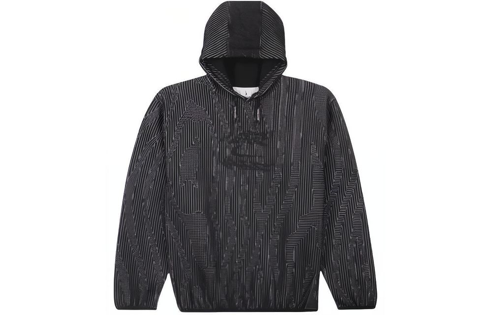 Nike x Off-White co-branded FW23 jacquard pattern hooded sweater Asian version men&#39;s black