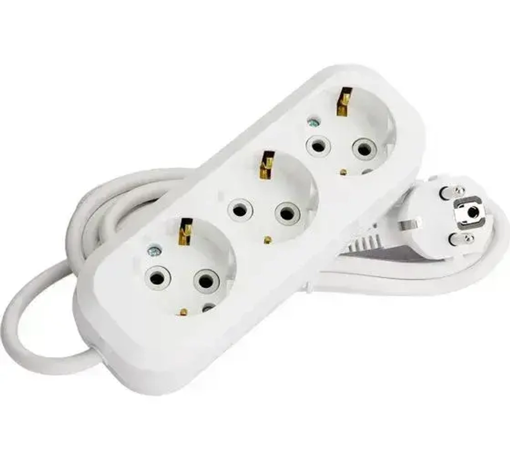 Удлинитель 3х3м с заземлением 16А IP20 Makel MGP 133 белый