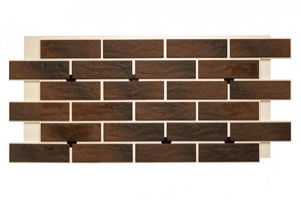 Клинкерная фасадная термопанель ЭППС "Коричневый карбон" 1150x540