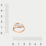 Кольцо женское из розового золота 585 пробы с фианитами (арт. 023991-1102)