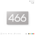 Номер на дверь 466, табличка на дверь для офиса, квартиры, кабинета, аудитории, склада, серая 120х70 мм, Айдентика Технолоджи