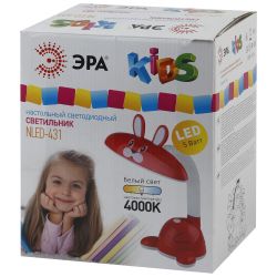 Настольный светильник ЭРА NLED-431-5W-R светодиодный красный