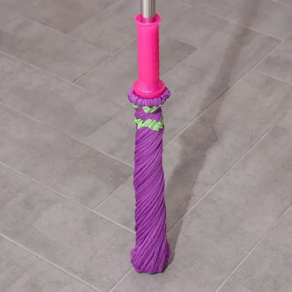 Швабра для мытья пола с отжимом Доляна, насадка из микрофибры 80 гр, стальная ручка 119 см, цвет МИКС