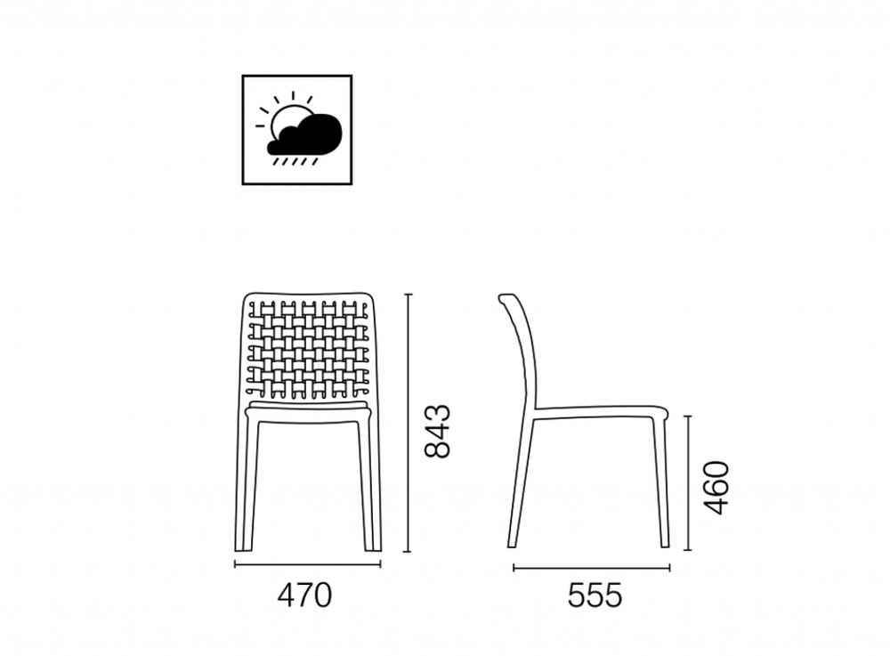 Стул пластиковый Papatya Fame-S, антрацит