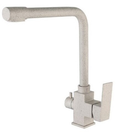 15025-A Смес. для кухни под фильт. выс. Г-обр. (НЕРЖ,БЕЖ.) ViEiR (10/1шт)