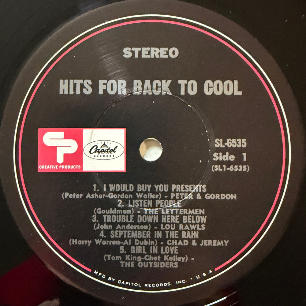 Сборник Back To Cool (США 1967г.) Т