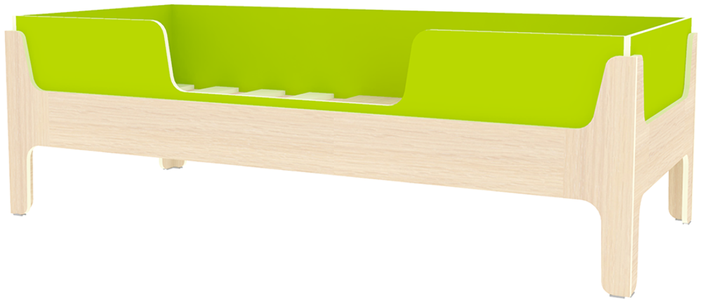 Кровать односпальная КарИВи Лотос   Дуб Молочный Лайм