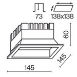Встраиваемый светильник Technical DL056-18W3-4-6K-W
