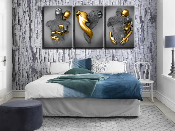 Модульная картина "Металлическая любовь"