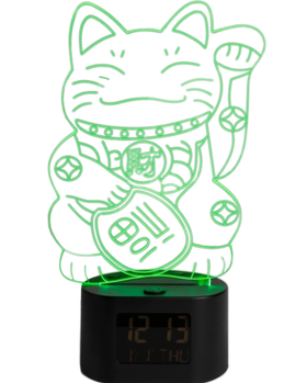 3D ночник детский для сна/часы электронные настольные с будильником "Bonne Nuit" тематический: "Кот"