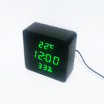 Часы VST-872S-4 Green (C/дата/деревянный корпус) USB