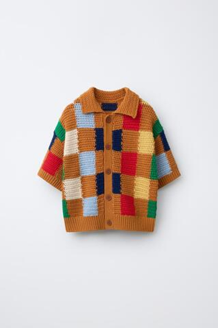 ZARA РУБАШКА В КЛЕТКУ, РАЗНОЦВЕТНЫЙ