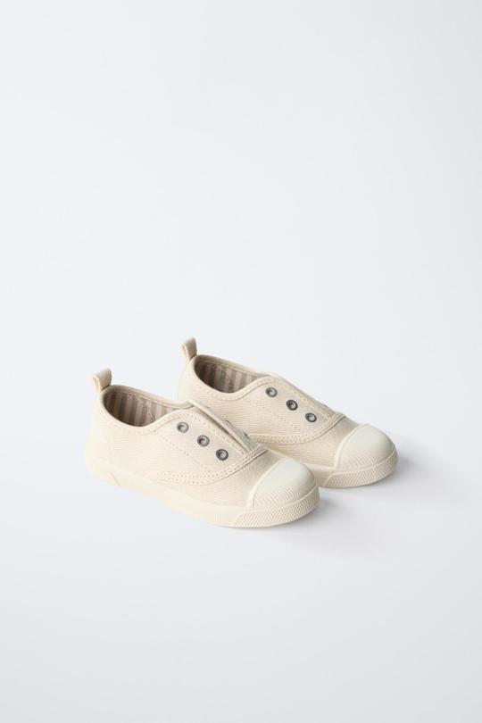 ZARA КЕДЫ ИЗ ХЛОПКА, ЭКРЮ