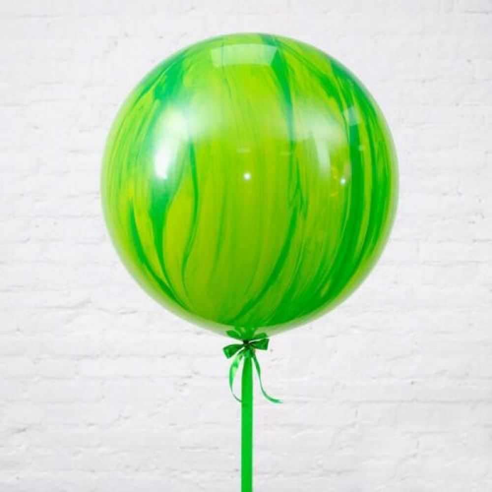 Q Шар 30"/76 см, супер агат зеленый (БГ-100) 