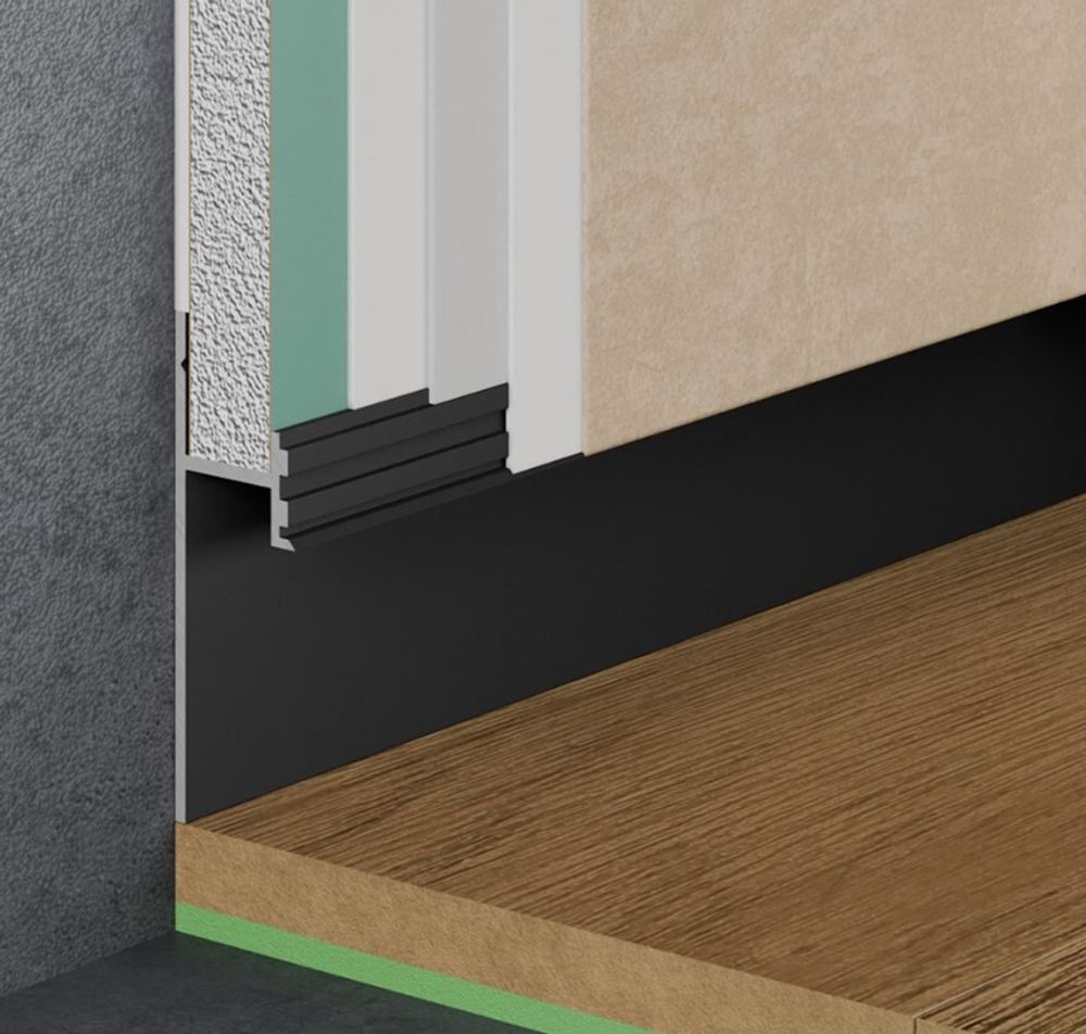 Теневой плинтус скрытого монтажа Pro Design 380 черный, 2700x17,5x52 мм