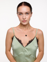 Колье "Lovely" с черным агатом Gold