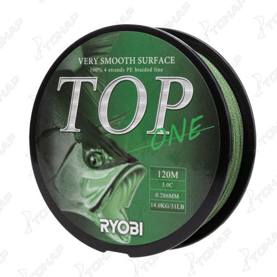 Шнур TOP PE4X-120M 3,0/d-0.286mm Dark green Ryobi