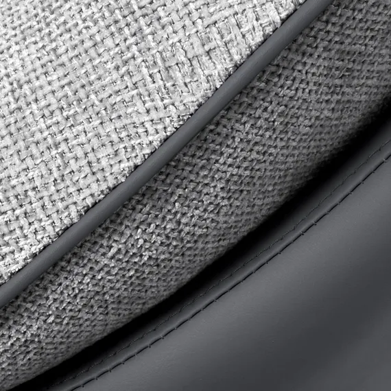 Кресло Hugo тёмно-серая экокожа, шенилл