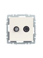 BRITE Розетка двойная TV+SAT РТВ/РСп12-БрЖ жемчуг IEK