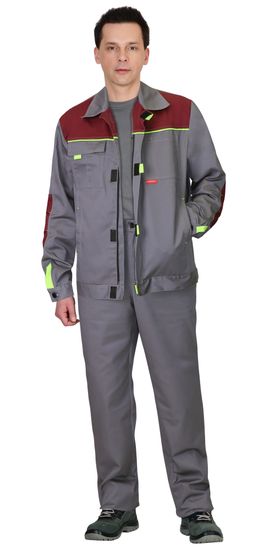 Костюм "Сириус-Фаворит" брюки (серый/бордовый)