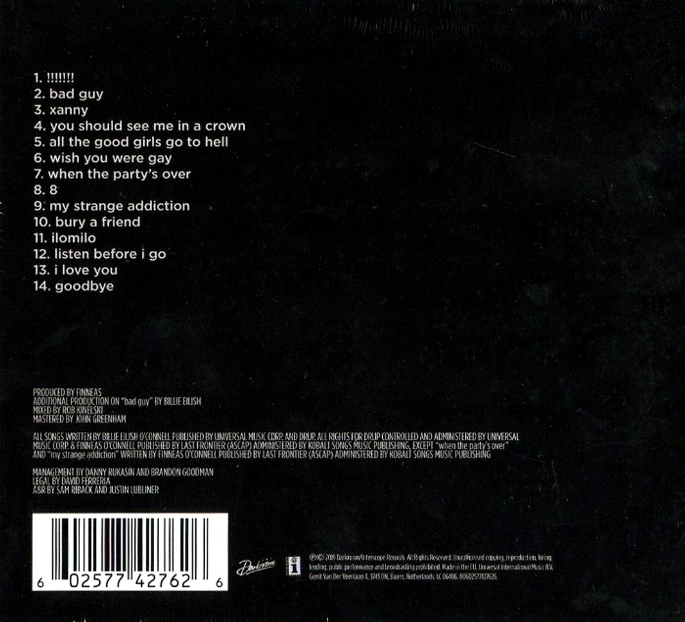 Billie Eilish / When We All Fall Asleep, Where Do We Go? (CD)