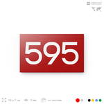 Номер на дверь 595, табличка на дверь для офиса, квартиры, кабинета, аудитории, склада, красная 120х70 мм, Айдентика Технолоджи