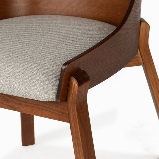 Обеденный стул Safia с мягким сиденьем цвет коричневый/серый