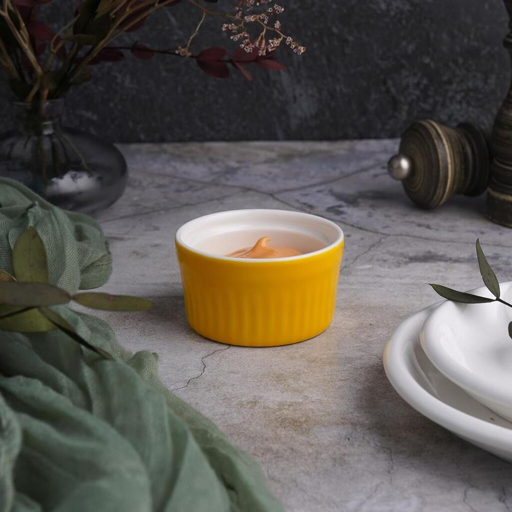 Соусник 80 мл 6,5 см Рамекин круглый желтый фарфор P.L. Proff Cuisine [10]