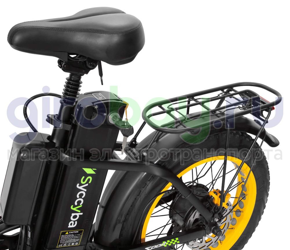 Электровелосипед Syccyba F11 Pro Dual 48V/20Ah (полный привод) - Желтый обод фото №12