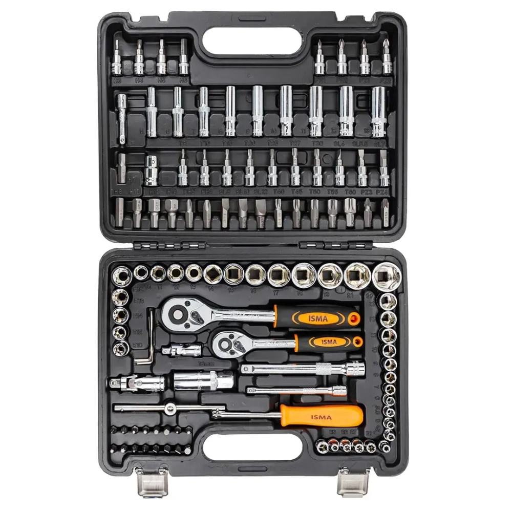 Набор инструментов 108 пр. 1/4''3/8''(6гр.)(4-22мм) ISMA ISMA-41082-5DS-м
