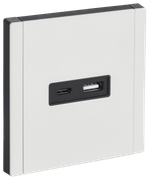 FORTE&PIANO Розетка USB A+C 3,1А FP250M металл белый IEK