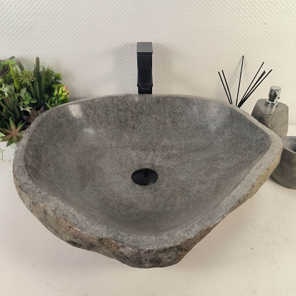 Раковина из речного камня RS-388 (60*53*15)