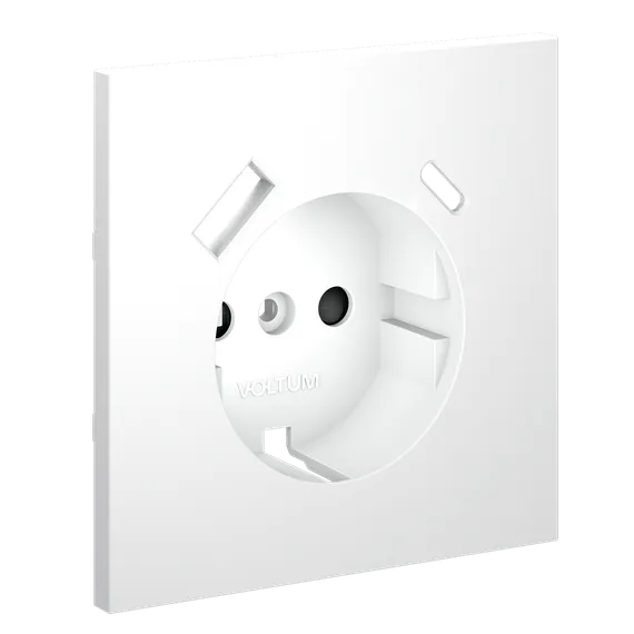 Накладка для розетки с заземлением и защитными шторками, с USB A+C, S70 (белый матовый) vls001002