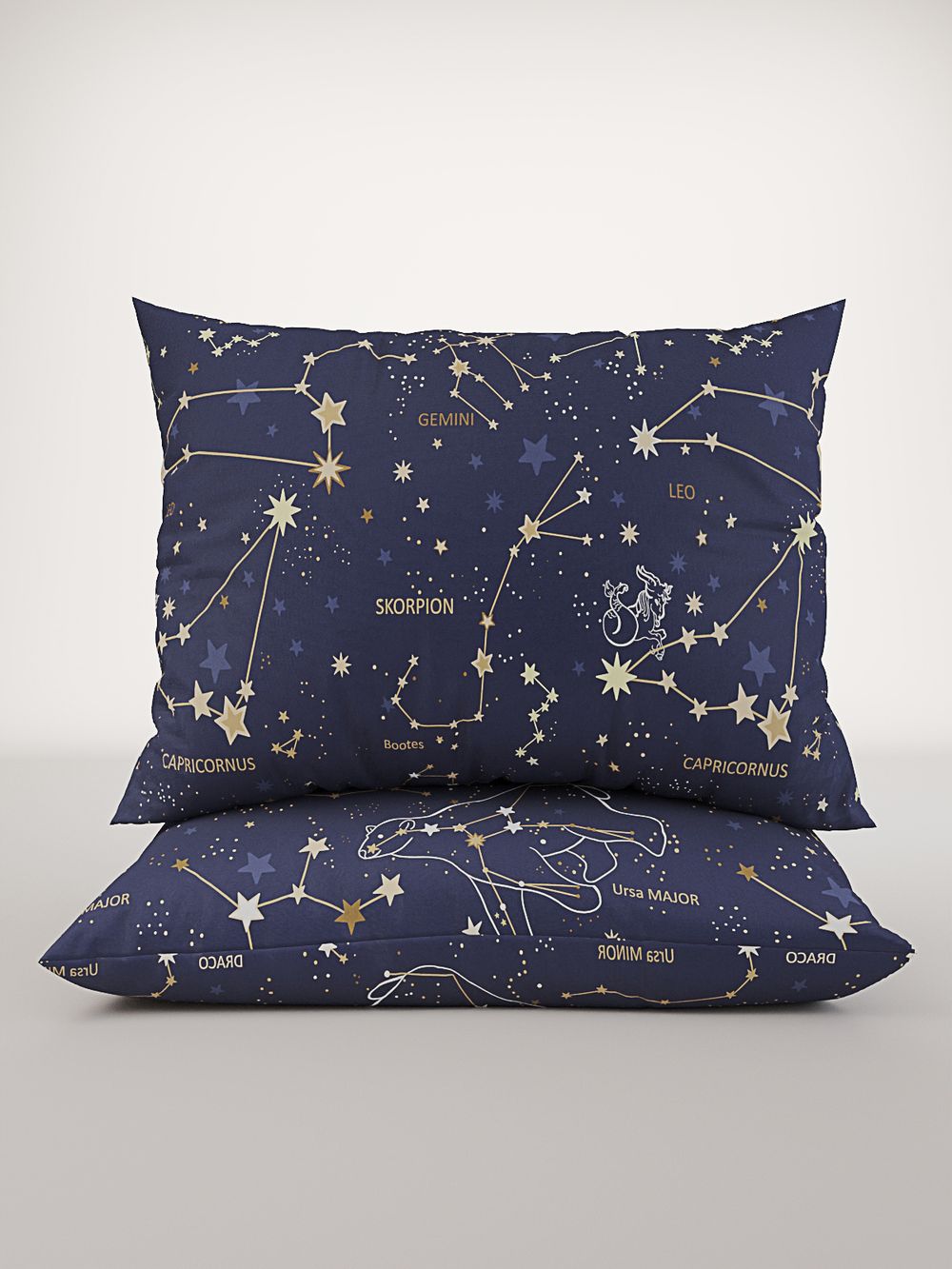 Постельное белье поплин Сказка "Созвездия" 2-спальное Наволочка 50х70 см 2 шт Простынь 240x215 см Пододеяльник 175x215 см