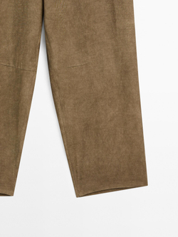 Massimo Dutti Брюки свободного кроя с высокой посадкой, оливковый