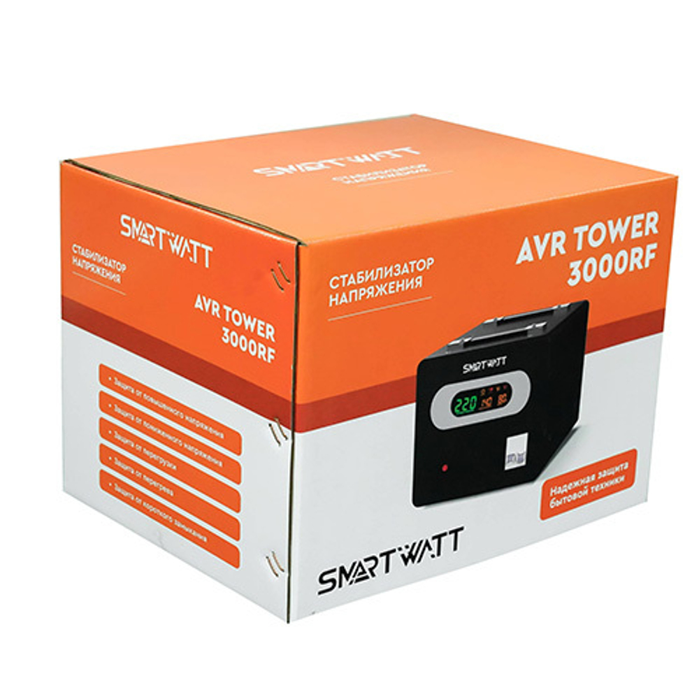 Напольный стабилизатор напряжения SMARTWATT AVR TOWER 3000RF 3000VA, 3 кВт