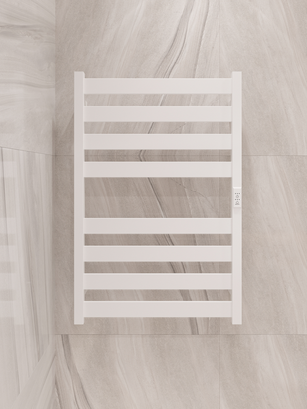 Полотенцесушитель электрический EWRIKA Пенелопа G 80x55 см, подключение справа, слева, матовый белый, лесенка, из стали