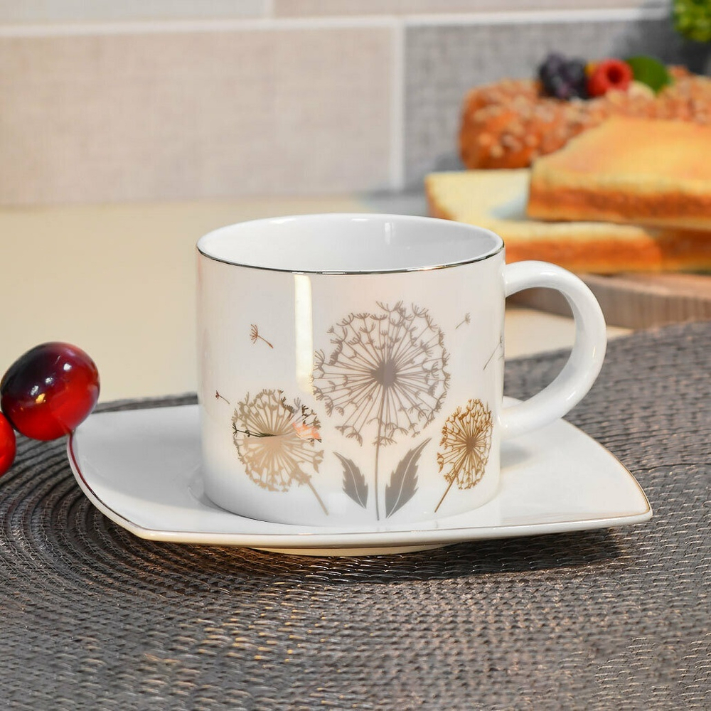 Чайная пара 280мл "Одуванчики" квадрат (00113505)