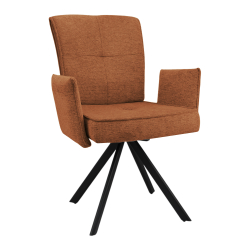 Стул поворотный "Понсо 360" (арт. 115П8), велюр Сиерра 16 оранж, ножка профильная черная