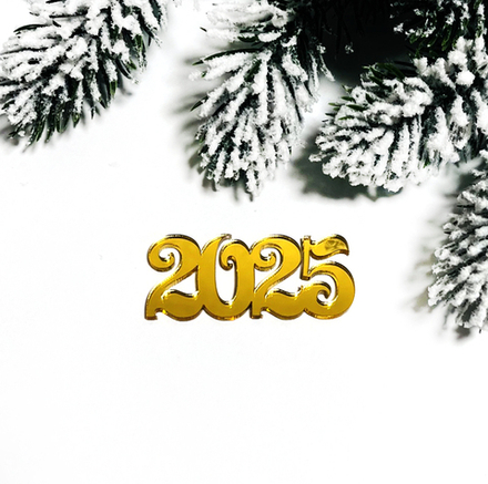Декор акриловый "2025", 5,5*2,5 см