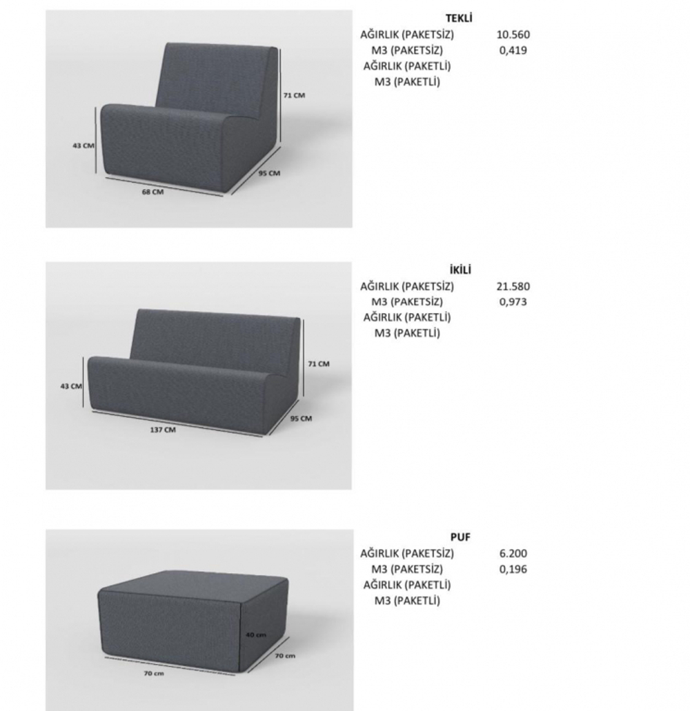 Комплект мягкой мебели Tagliamento Montenegro, Chain 0101