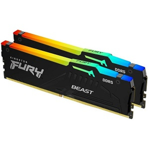 Модуль памяти DIMM DDR5 16Gb, 5600Mhz, 2x8Gb, Kingston FURY Beast RGB (KF556C40BBAK2-16)