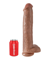 Кофейный фаллоимитатор-гигант 15  Cock with Balls - 40,6 см.