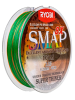 Шнур плетеный для рыбалки Ryobi SMAP PE8X-100M Multi Colour 6.0# 0,405мм