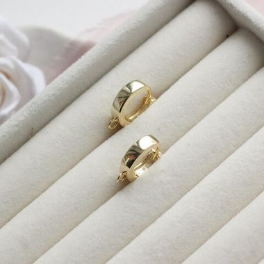 Швензы колечки 14 мм, с французским замком, позолота, Ш075