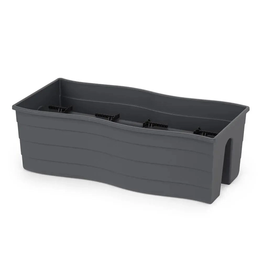 Кашпо на перила 585х200мм большое (графитовый)