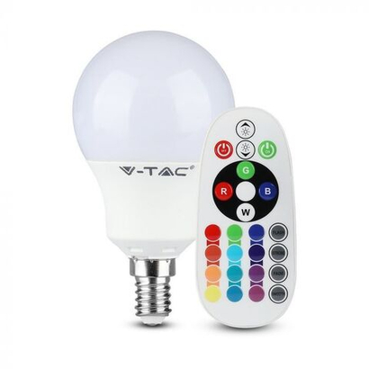 Лампа светодиодная V-TAC, E14, 3.5 Вт, RGB, SKU 2776